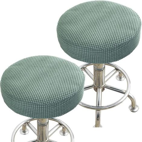 Housse de chaise - Non spécifié - Housse de tabouret rond - Tissu extensible - 2 pièces - Vert (1/4)