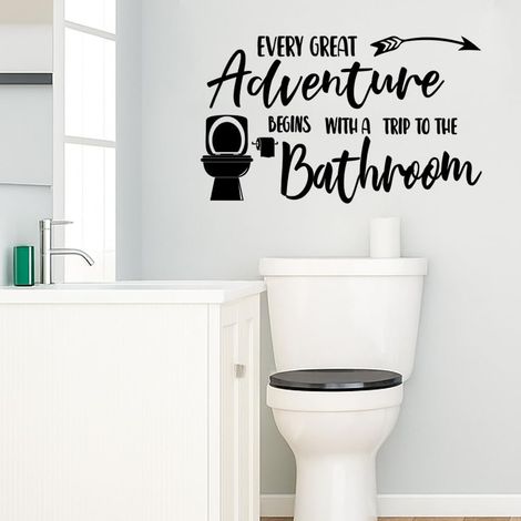 Stickers Muraux pour Salle de Bain Citations Inspirantes Sticker Mural un Voyage dans la Salle de Bain Peintures Murales D'Art Décor Artistique en Vinyle à Decoration Salon (1/5)
