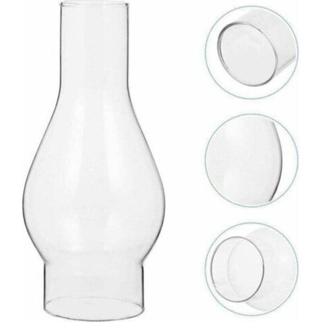 Abat-jour en Verre Transparent pour Lampe à Huile, Cheminée en Verre de Lampe à Pétrole, Abat-jour pour Lampe Kérosène, Accessoires Remplaçables (Size : Small) (1/4)