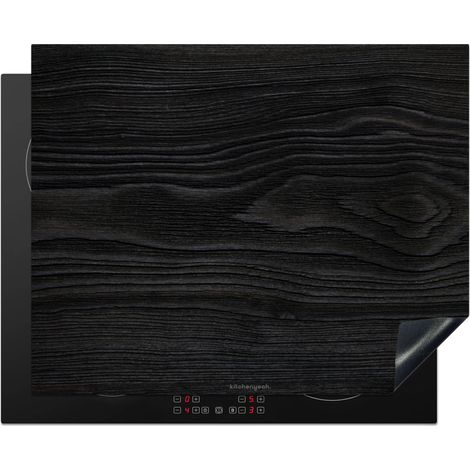 Induction Hob Protector Black - Wood look 65x52 cm