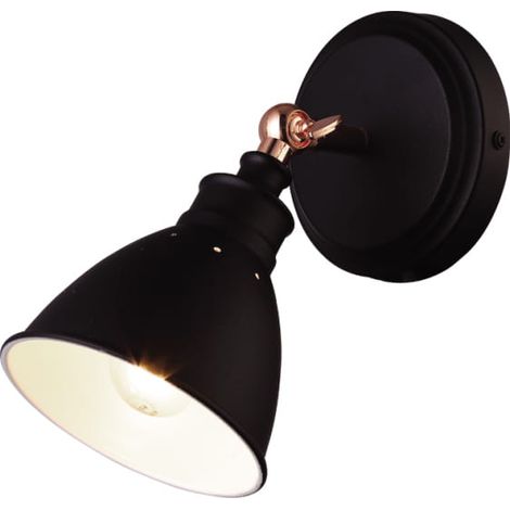 Applique spot murale noire métal Kaja Watso 1L E14 (1/5)