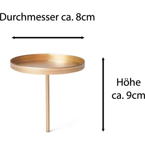 4x Novaliv Kerzenständer Kerzenpick, Kerzenpin, Kerzenhalter, 4x Flach 8 cm Gold (1/5)