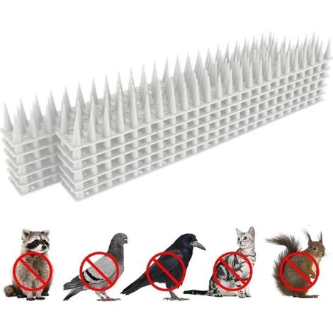 Spuntoni anti-piccioni per balcone, repellenti per piccioni, anti-gatti, anti-uccelli, spaventapasseri, spaventapiccioni, spuntoni di protezione da giardino Bird Tech, 3,6 m (1/4)