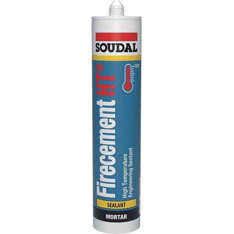 Mastic colle réfractaire Firecement HT° coloris noir cartouche de 310 ml - SOUDAL