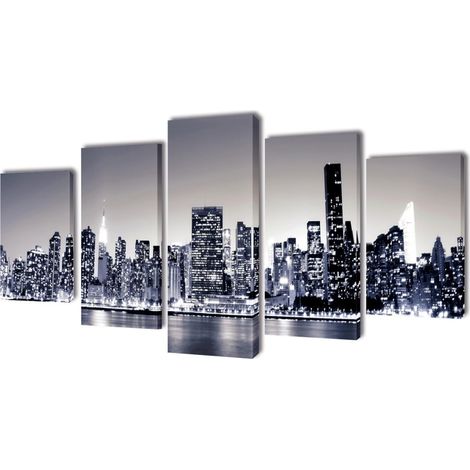 Set Stampa su Tela da Muro New York Monocromatico 200x100 cm vidaXL (1/3)