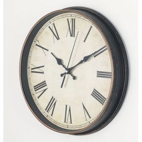 30cmHorloge murale chiffres romains Art Vintage Horloge or brossé (1/5)