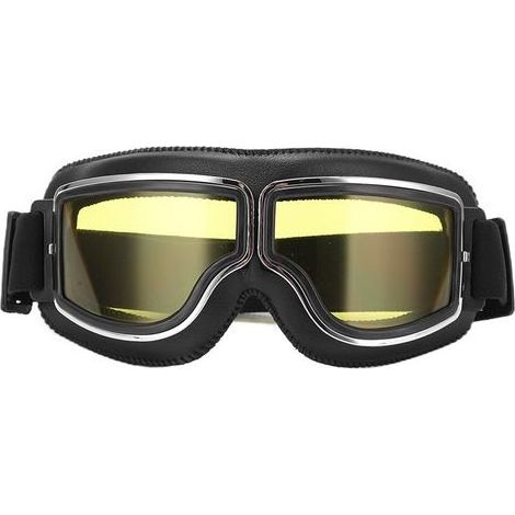 Lunettes de motocross anti-vent et sable, monture noire et verres jaunes, réglables pour sports extrêmes (1/5)