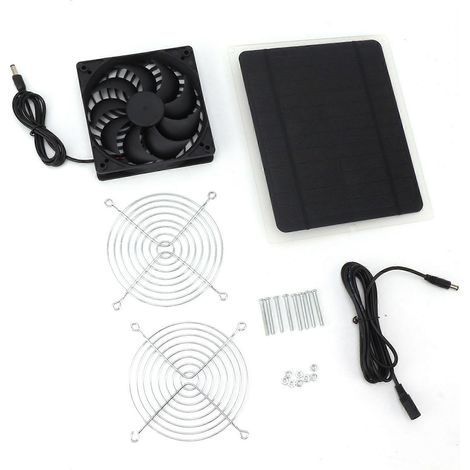 Solar Panel Fan Kit 10W Weatherproof Solar Powered Fan Wall Mounted for Outside Small Chicken Coops Greenhouses Sheds (1/5)
