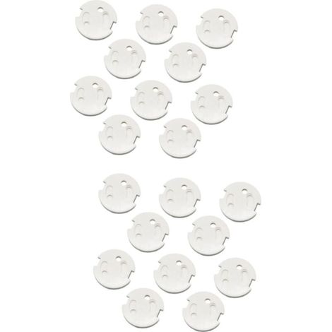 Lot de 20 cache-prises en ABS, adaptés aux prises électriques de type français, anti-choc électrique, pour usage domestique. (1/4)