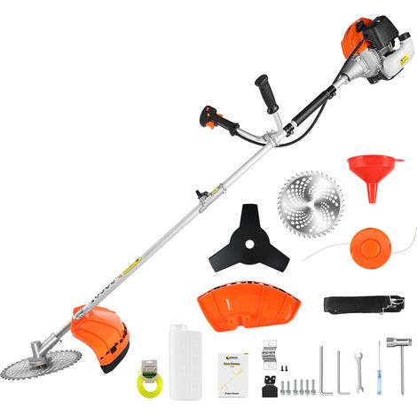 CONENTOOL Coupe-bordure thermique Moteur - 2 temps 52 cc - Tondeuse à gazon sans fil multifonctionnelle 3 en 1 - Puissance 2.5kw - Largeur de coupe 25cm Comprend plusieurs lames et scies (1/5)