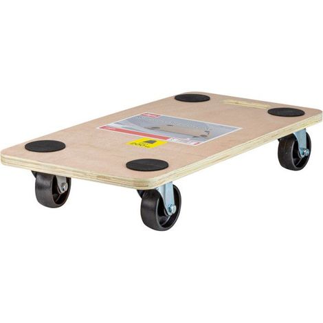 Dema – Plateau roulant MDF 17mm – Charge maximale 200 kg – Roulettes caoutchoutées pivotantes 360° – Dimensions 580 x 295 x 107 mm