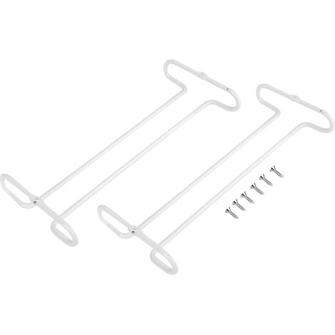 Support Verre A Vin Suspendu Inversé Acier Blanc Pour Placard Cuisine Bar Rangement 1 Pièce (1/5)