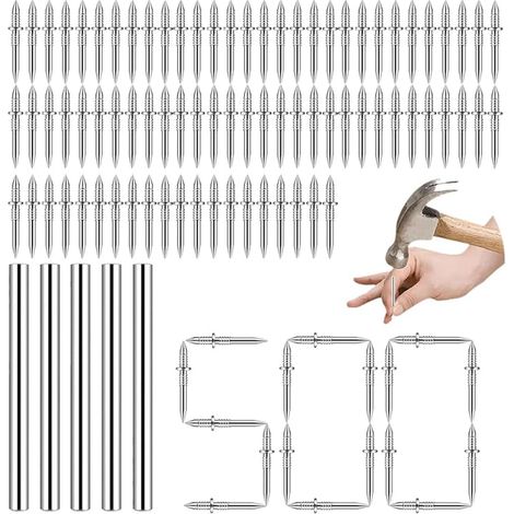 Double Head Nails, Seamless Double Head Nails, with Socket Tools, Sheep Horn Nails, for Maintenance of the Home
