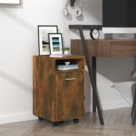 Beistellschrank mit Rollen Räuchereiche 33x38x60 cm