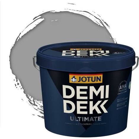 JOTUN - Peinture Bois, Lasure Opaque pour Extérieur et Intérieur Satinée - DEMI DEKK ULTIMATE - RAL 7004 - Gris de Sécurité - 3L (1/2)