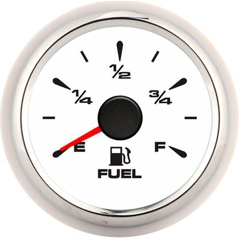 Jauge de Niveau de Carburant Bateau 2in / 52mm 190ohm Jauge de Niveau de Carburant Affichage Numérique 8 Couleurs Rétro-éclairage pour 12V / 24V Moto Voiture Yacht Marine(Cadran blanc) (1/5)