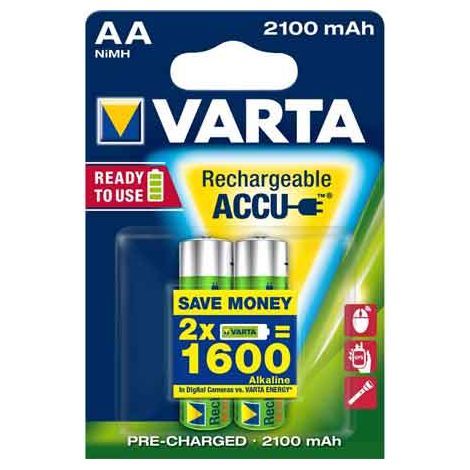 PILE RICARICABILI 'RR ACCU' STILO 2100 mAh - Blister 2 Pezzi - 10 pezzi- VARTA (1/2)