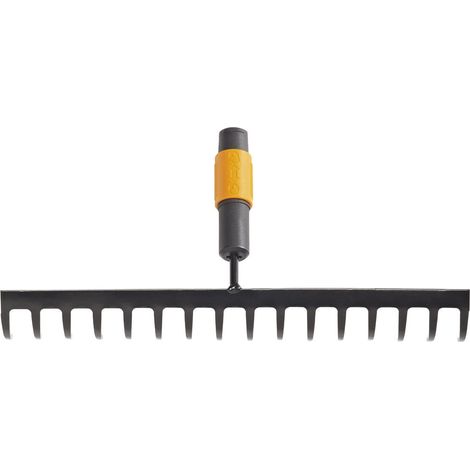 Fiskars QuikFit 1000654 - Rastrello 16 Denti in Acciaio Galvanizzato per Giardinaggio