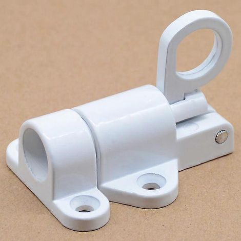 Lot de 2 loquets en aluminium, verrous à ressort, pour fenêtre, abri de jardin, portail, toilettes, chambre - Blanc (1/5)