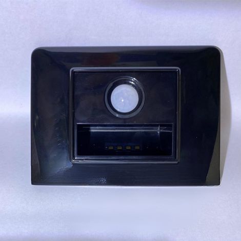 TrAdE Shop Traesio - Segnapasso Led Con Sensore Nero Lucido 1.6w Luce Bianca Da Incasso - (1/2)
