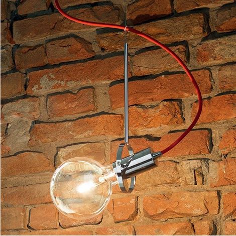 Suspension Design Eclisse Chrome Et Rouge 1 Ampoule (1/3)