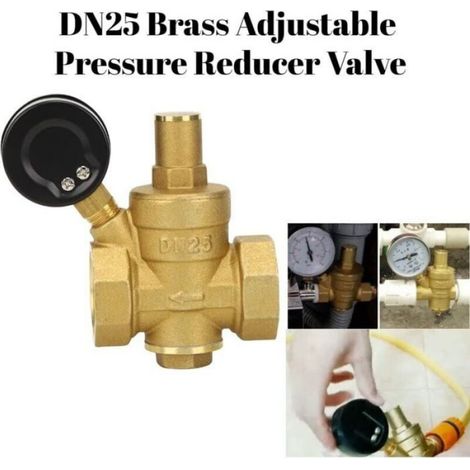 Régulateur De Pression D'eau - DN25 - Laiton - Manomètre Intégré - 1,6 MPa - 1 Pièce (1/4)