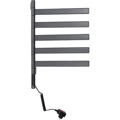 Chauffe-serviettes électrique, 5 barres, mural, rotatif à 180° (1/2)