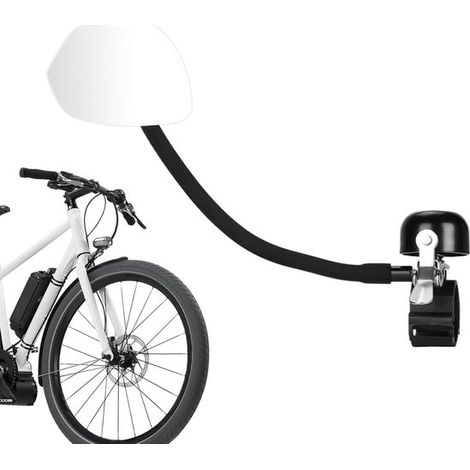 1 accesorio para bicicleta 2 en 1 de montaje izquierdo con espejo retrovisor y timbre de bicicleta de latón transparente (1/2)