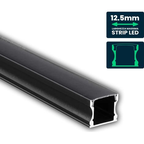 LED Strip Mounting Kit with Diffuser Aluminum 2000 17.215.5mm Black Housing