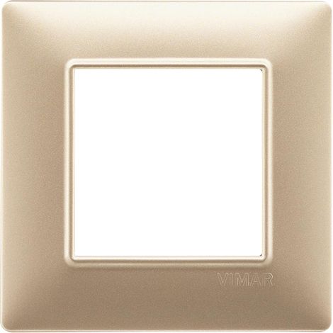 Placca 2M champagne opaco per scatola rotonda  Vimar Plana 14642.22 (1/2)