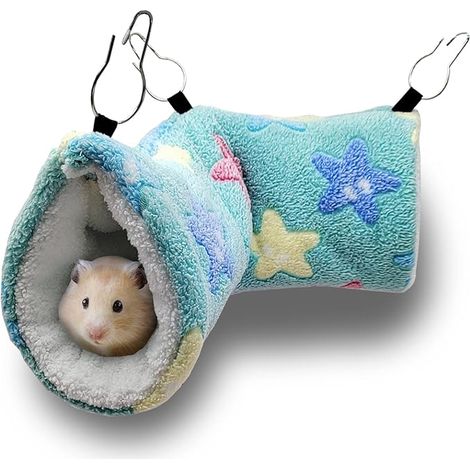 Guinea Pig Hammock, Ferret, Rat, Bed Tunnel Hanging Bed Hammock for Small Animals, Hamster, Chinchilla, Hideout, Sleeping Cage Accessories, Green (1/5)