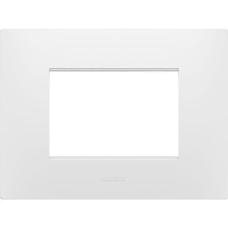 PLAQUE EGO RECTANGULAIRE 3P BLANC SATIN GEWISS GW16003PW