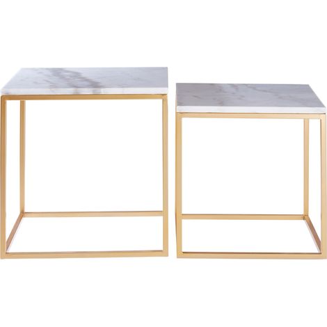Premier Housewares Avantis Set of 2 Square Cuboid Side Tables (1/5)