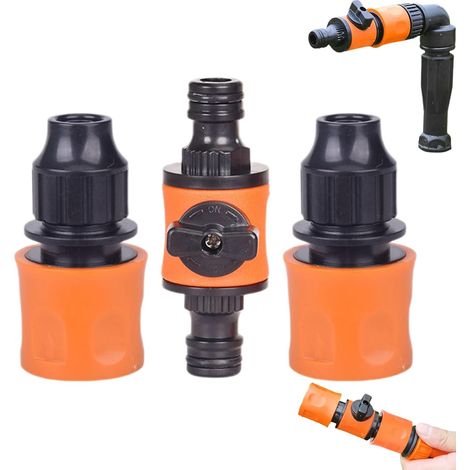 Garden Hose Shut Off Valve, 3PCS Heavy Duty On/Off Valves, ABS Quick Connect Fittings, Adjustable Hose Accessories for Garden Hoses or Irrigation Supply Pipes, 3.94x1.38 Inches (1/5)