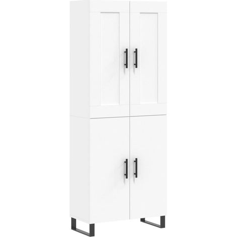 Buffet credenza cassettiera mobile contenitore organizer cucina soggiorno soggiorno alto 69,5 x 34 x 180 cm pannelli in MDF bianco