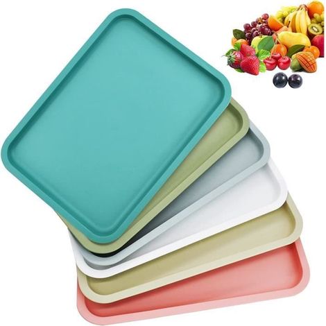Plateaux de Service - Non spécifié - Rectangulaire - Plastique - Multicolores - 6 Pcs (1/4)