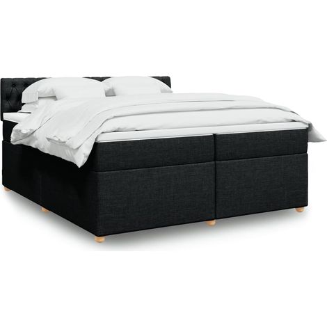 Boxspringbett mit Matratze Schwarz 200x200 cm Stoff
