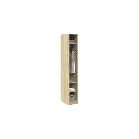 Armoire dressing 1 penderie 3 étagères 30cm - Collection Klozer-Chêne clair