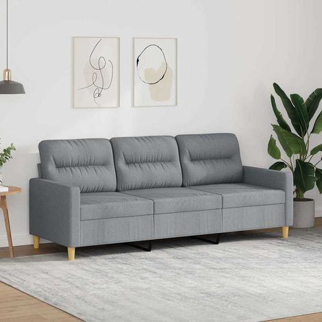 3-Sitzer-Sofa Hellgrau 180 cm Stoff