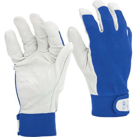 STI Guanti da lavoro in Pelle di Vitello e Cotone antinfortunistica meccanica giardino 10 XL 1 Paio