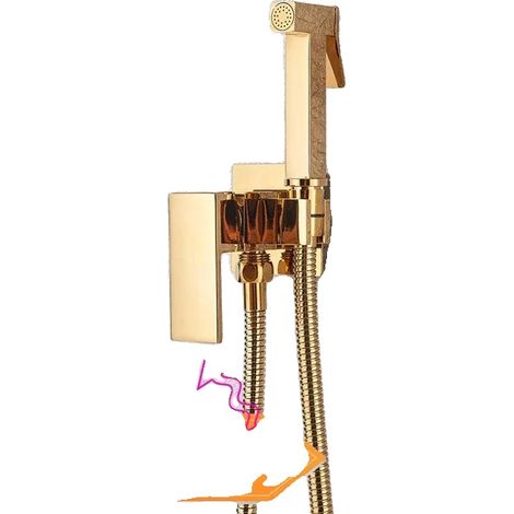 Robinet de bidet, monté au mur, contrôle de l'eau efficace, Auréole d'or (1/2)