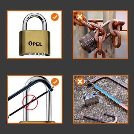Cadenas Code 4 Chiffres, 52mm Cadenas Extérieur Etanche, Robuste et Antivol, 8mm Loquet Cadenas à CombinaisonBronze,50mm -belleup (1/4)