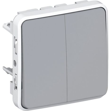 Legrand 069525 - Conmutador bidireccional doble prog Plexo modular Gris - 10 Ax