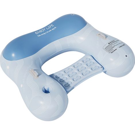 Chaise Longue Flottante Gonflable Été avec Porte-Gobelet - Couleur Smoothie Myrtille, 90x101 cm