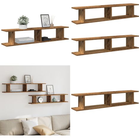vidaXL Wandregale 2 Stk. Altholz-Optik 105x18x20 cm Holzwerkstoff (1/5)