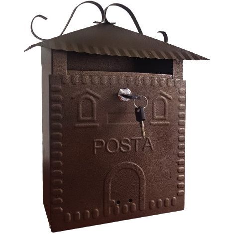 CASSETTA POSTALE 'IRIS' cm 36x9x h 32 - rame antico