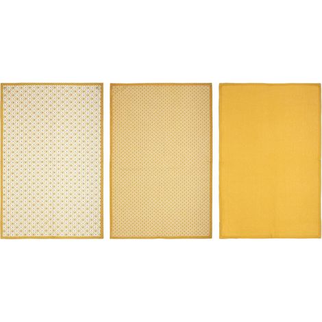 Set di 3 strofinacci in cotone giallo senape 45x70cm - Atmosphera créateur d'intérieur (1/5)