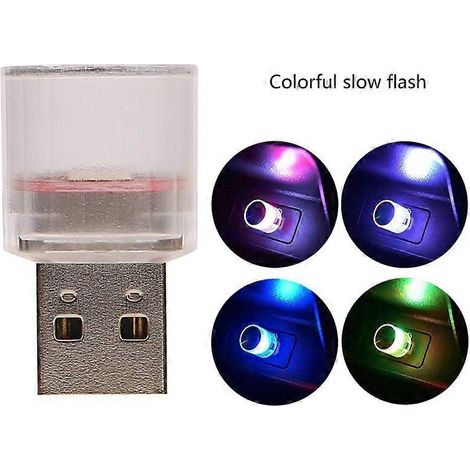 Mini lampe LED USB pour intérieur de voiture, éclairage d'ambiance néon, accessoires pour ampoules (1/5)
