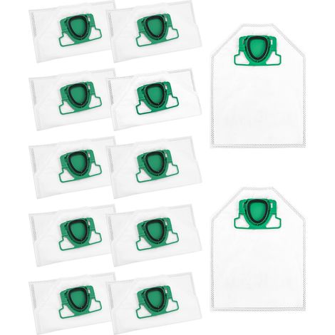 Applicable 12 Kit Sacs d'aspirateur compatible avec Vorwerk Kobold VK200 FP200, Accessoires Sacs à Poussière Rechange pour VK 200 FP 200 (1/5)