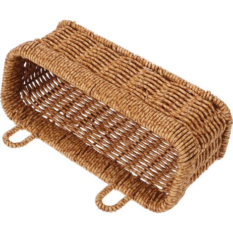 Panier suspendu en rotin pour le rangement dans la cuisine Panier mural avec texture tissée Panier de rangement de fruits Petit porte-légumes suspendu (1/5)